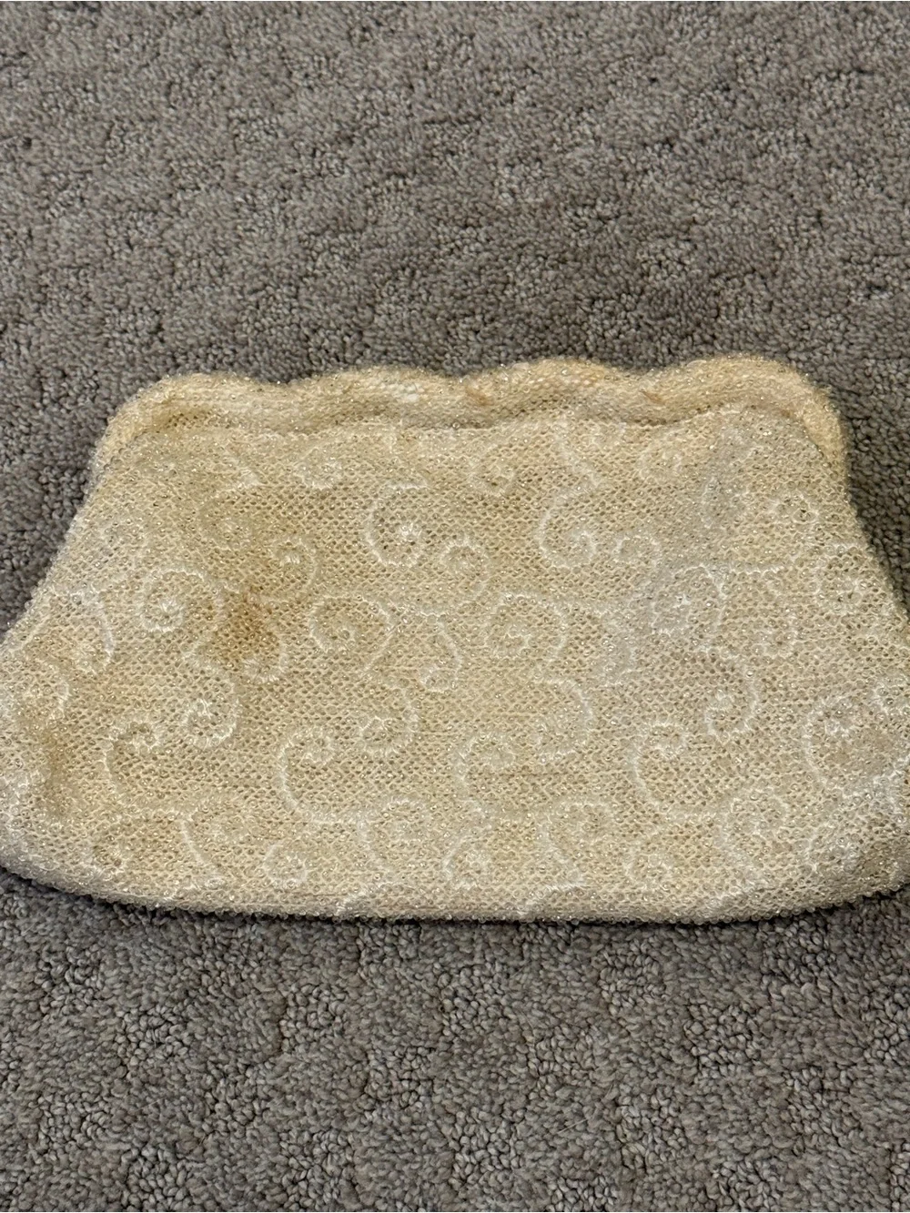Elegant Beaded Clutch Handbag in Ivory
